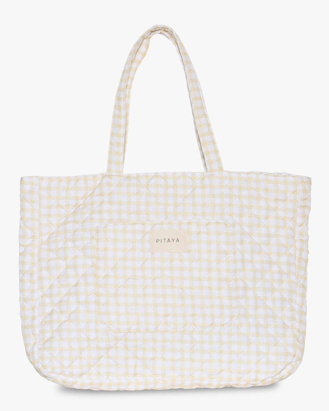 Shay Quilted Tote Bag - Yellow Check