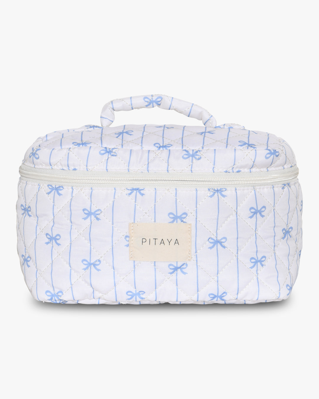 Large Makeup Bag - Blue Bow