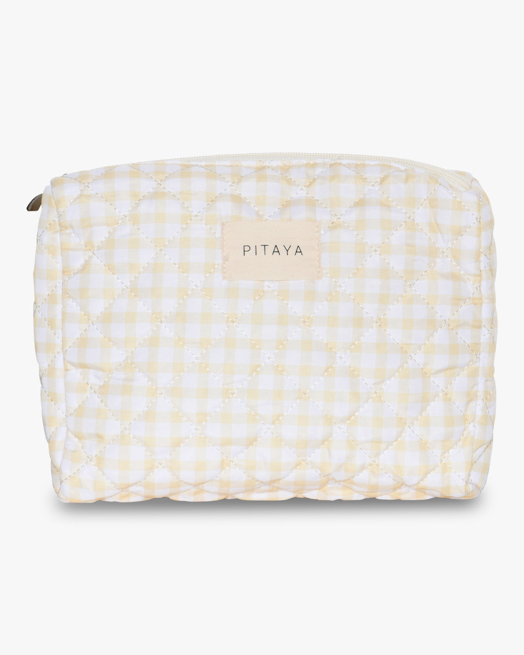 Medium Makeup Bag - Yellow Check