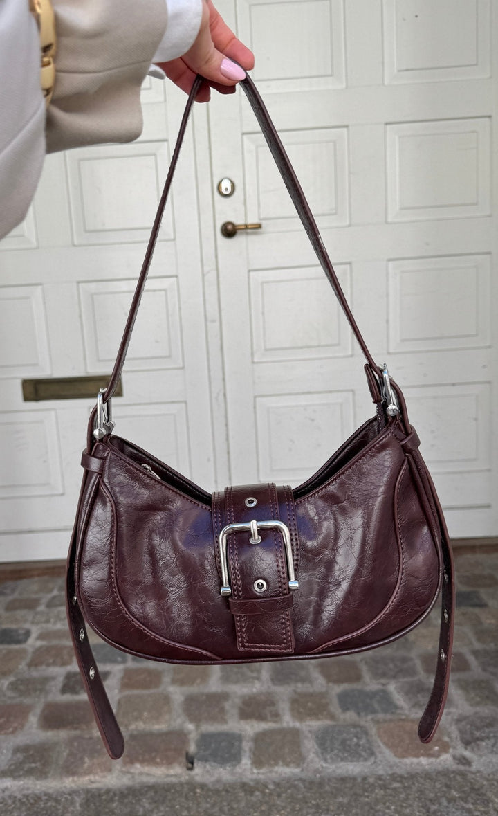 Asta Buckle Bag - Dark Brown