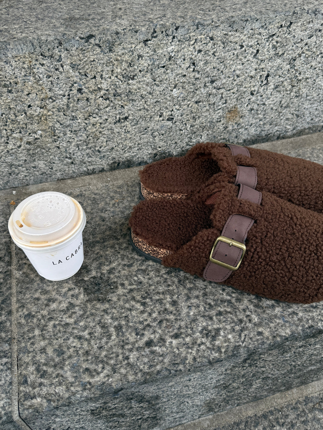 Alexandra Teddy Slippers - Dark brown