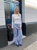 Line Linen Pants - Dusty Blue