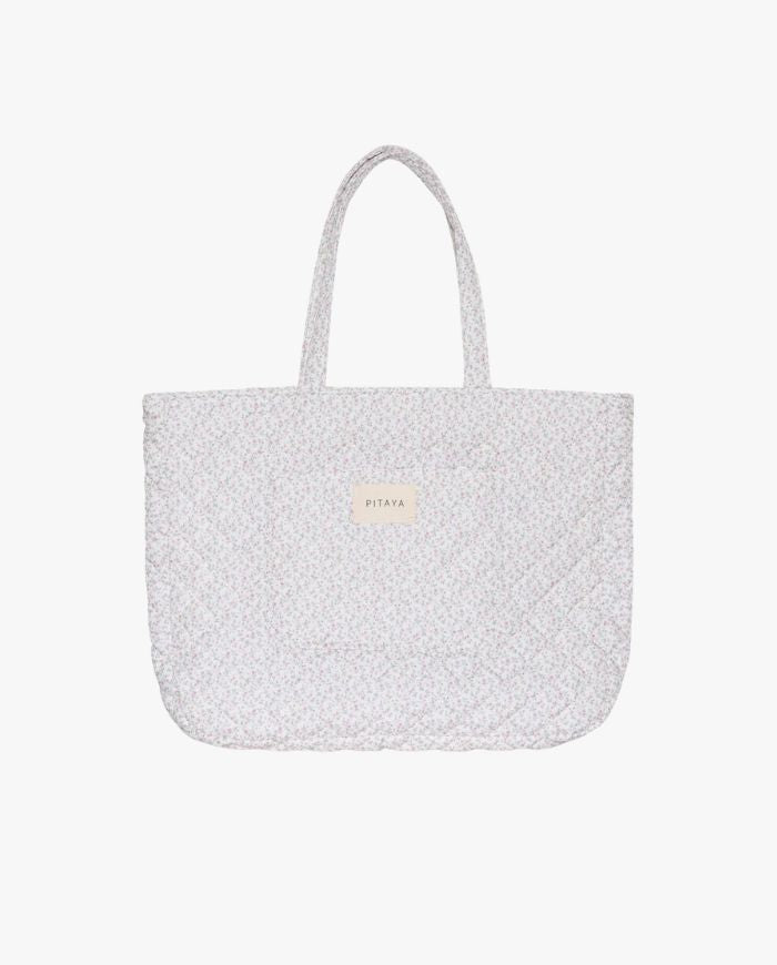 Shay Quilted Tote Bag - Purple Flower