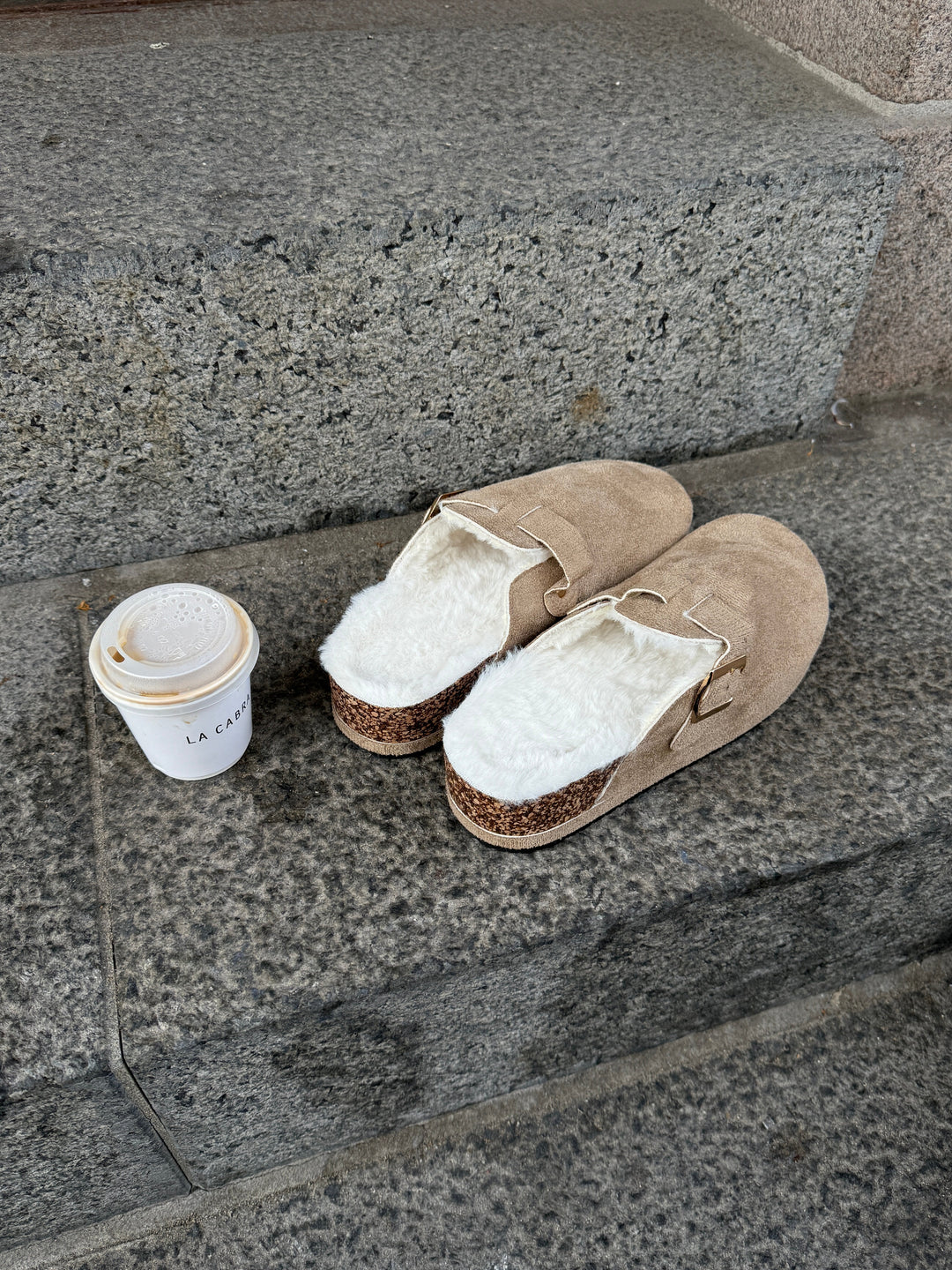 Augusta Faux Fur Slippers - Taupe