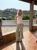Line Linen Pants - Pistachio