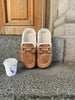 Nathalie Buckle Slippers - Camel