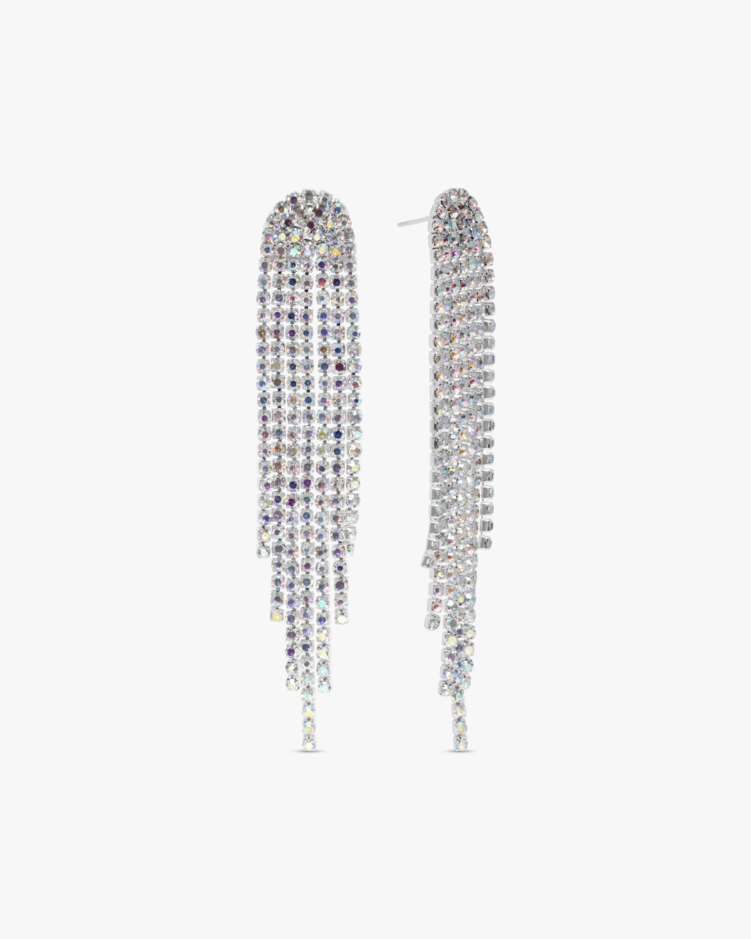 Nanna Long Glitter Earring - Silver