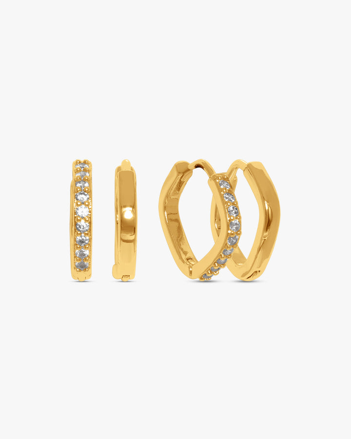 Amelia Square Earring 2-pack - Gold