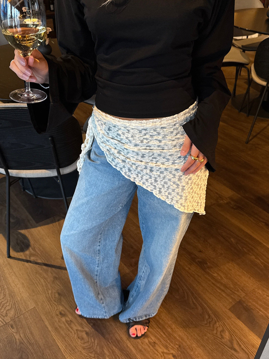 Elisa Lace Scarf - Off White
