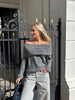 Sally Off Shoulder Knit - Medium Grey Melange