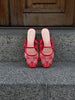 Bethany Flat Mules - Red