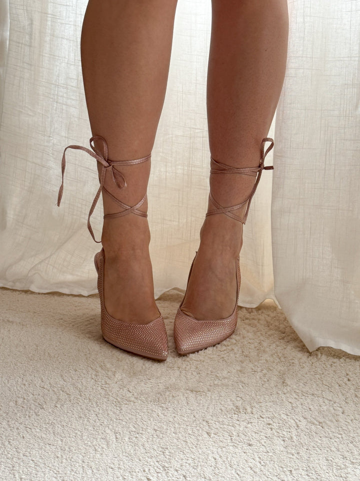 Lora Rhinestones Pumps - Light Pink