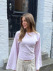 Klara Long Sleeve Waisted Top - Baby Pink