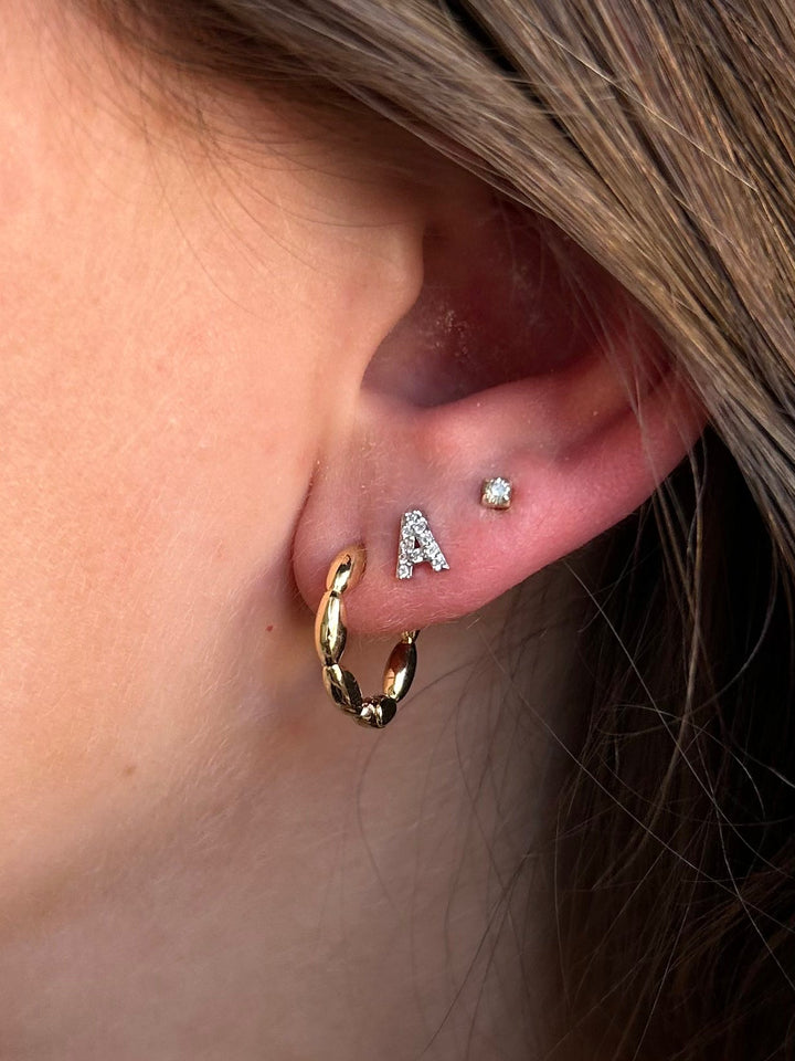 Letter Mini Earring - Silver