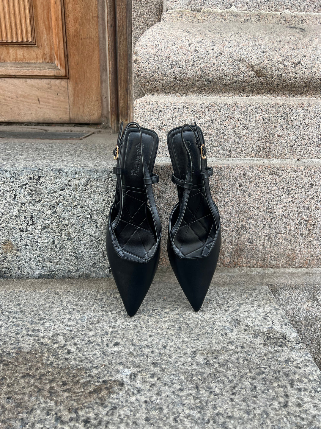 Nova Slingback Heels – Black