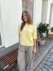 Frida Short Sleeve Knit Pullover - Light Yellow
