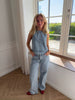 Louise Denim Tank Top - Light Blue