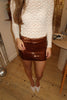 Jasmin Sequins Mini Skirt - Coffee Brown