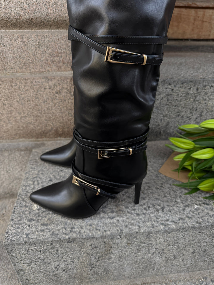 Kaisa Buckle Boots - Black