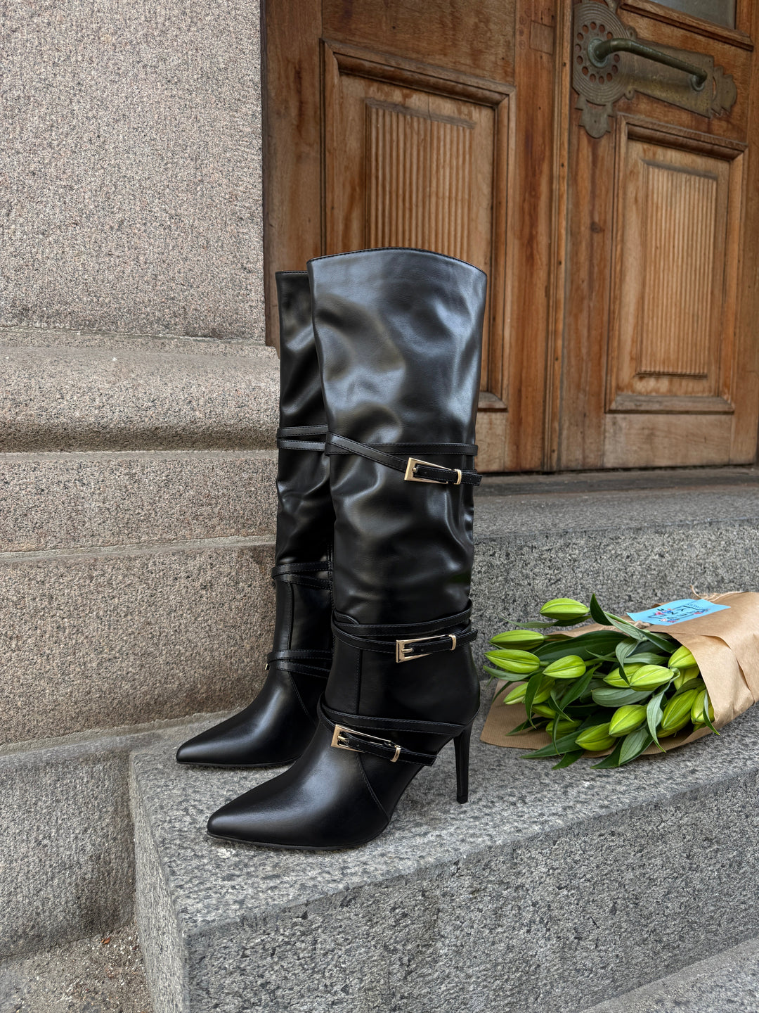 Kaisa Buckle Boots - Black