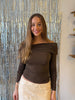 Felina Off Shoulder Top - Espresso Brown