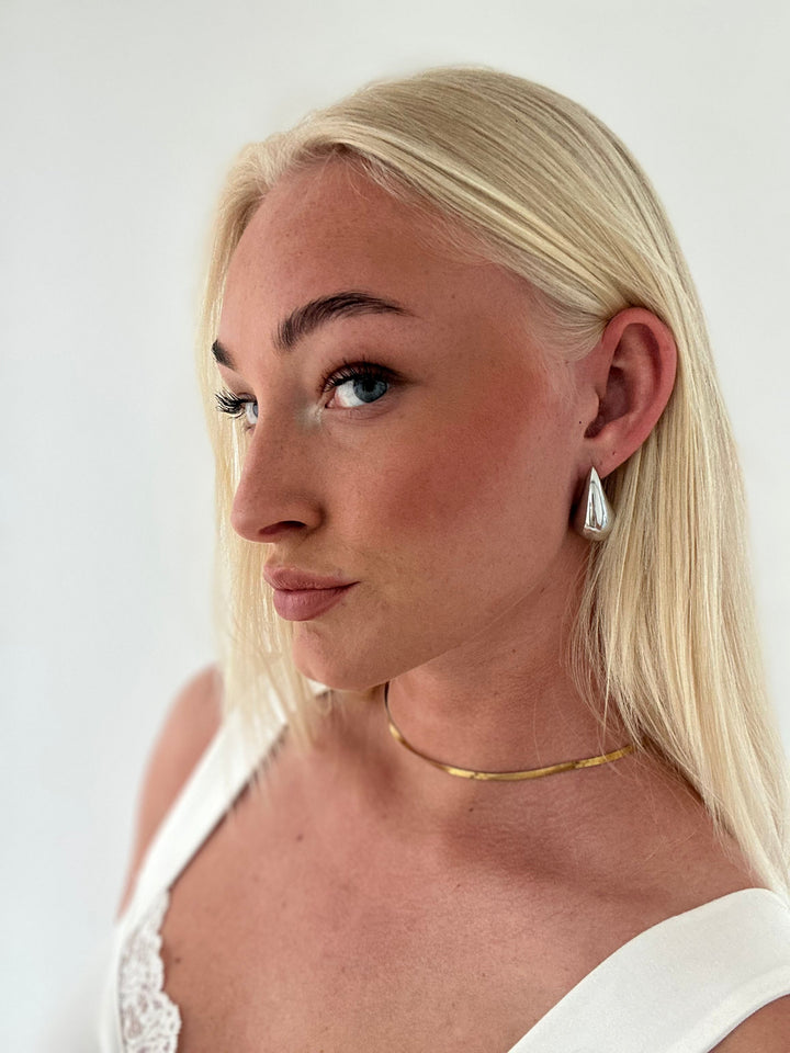 Sascha Large Drop Earrings - Silver
