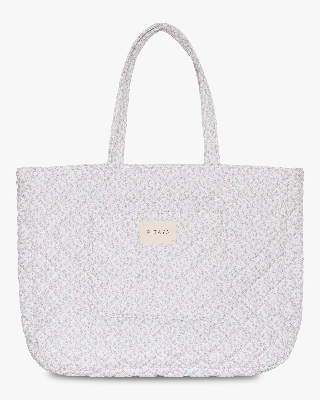 Shay Quilted Tote Bag - Purple Flower