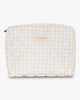 Medium Makeup Bag - Yellow Check