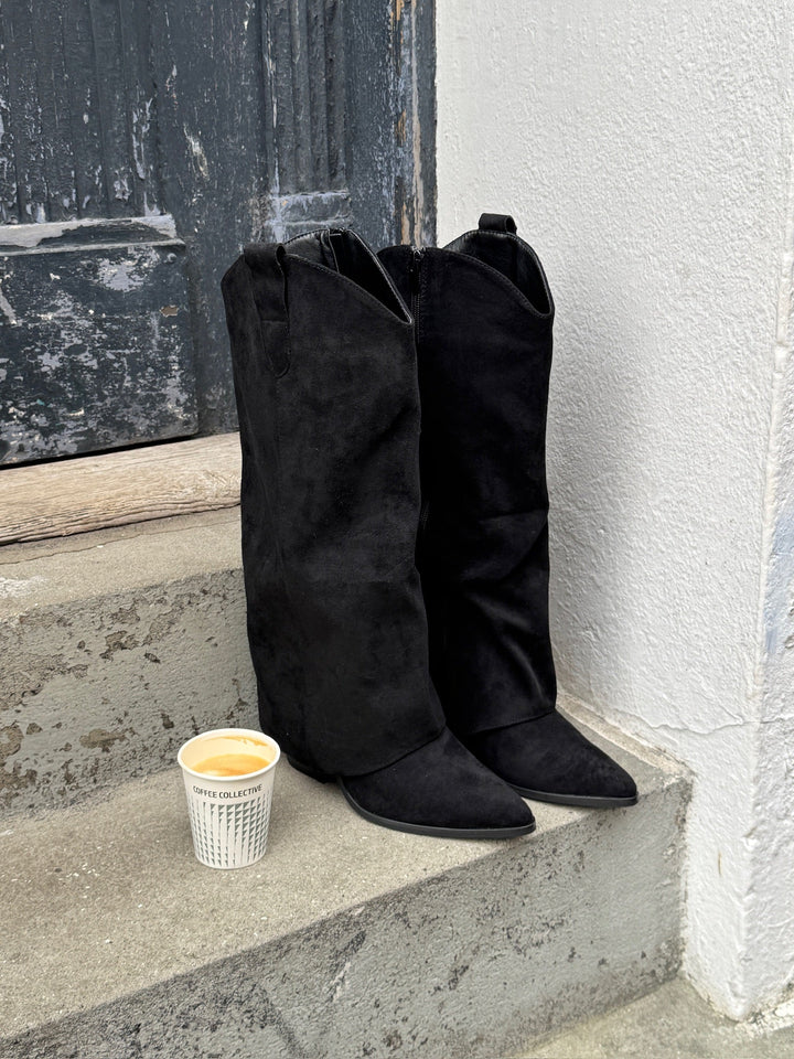 Secondhand Rory Suede Cowboy Boots - Black