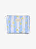 Medium Makeup Bag - Blue Stripes Lemon