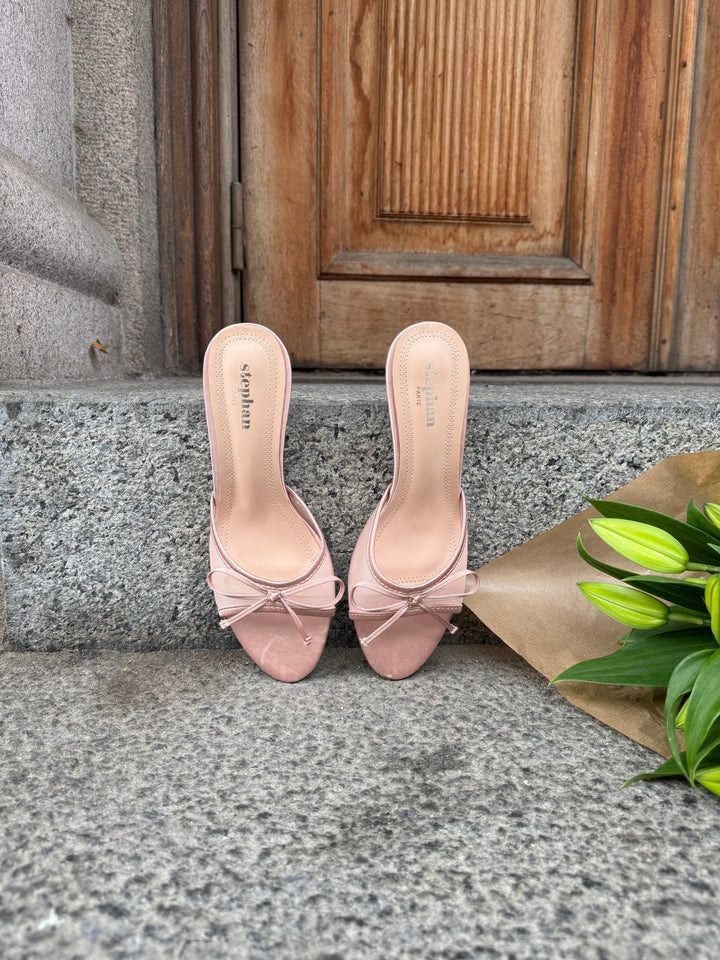 Nelliw Bow Tie Mules - Beige