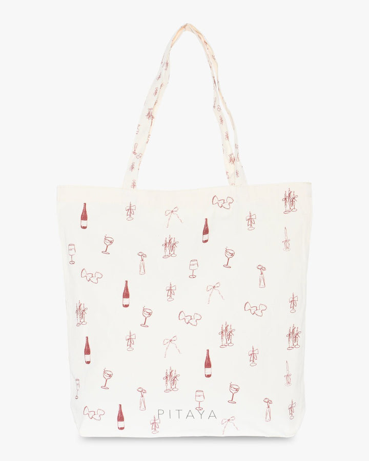Tote Bag - Burgundy Dinner Setting