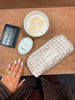 Small Makeup Bag - Beige Checker